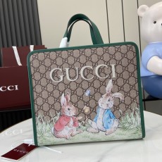 グッチバッグ GUCCI 2024新作 高品質 子供用プリントトートバッグ