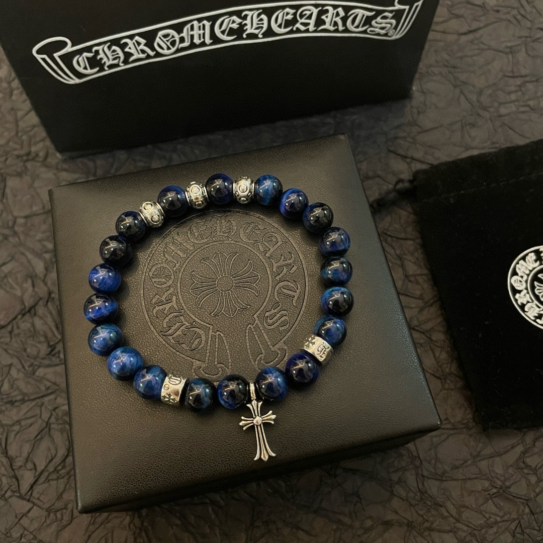 クロムハーツブレスレット CHROME HEARTS 2024新作 ブルーストーンブレスレット