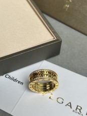 ブルガリ指輪 BVLGARI 2024新作 18K イエロー ゴールド ダブルバンド リング