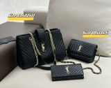 サンローランバッグ Yves Saint Laurent 2024新作 バッグ 財布 3点セット