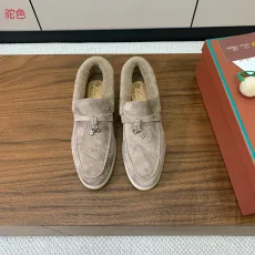 ロロ・ピアーナ靴 Loro Piana 2024新作 ファーカラーローファー