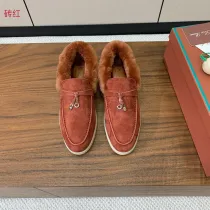ロロ・ピアーナ靴 Loro Piana 2024新作 ファーカラーローファー