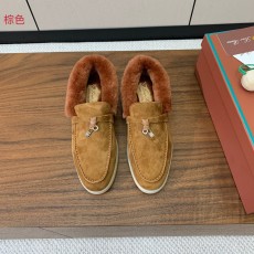ロロ・ピアーナ靴 Loro Piana 2024新作 ファーカラーローファー