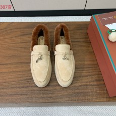 ロロ・ピアーナ靴 Loro Piana 2024新作 ファーカラーローファー