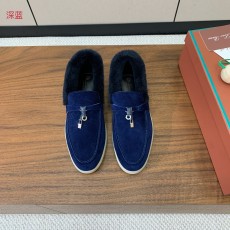 ロロ・ピアーナ靴 Loro Piana 2024新作 ファーカラーローファー