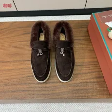 ロロ・ピアーナ靴 Loro Piana 2024新作 ファーカラーローファー