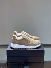 プラダ靴PRADA 2024新作 厚底レザースニーカー