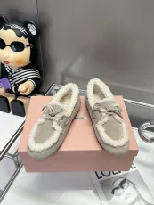 ミュウミュウ靴 Miu Miu  2024新作 ウールビーンシューズ