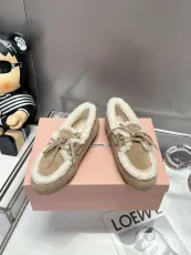 ミュウミュウ靴 Miu Miu  2024新作 ウールビーンシューズ