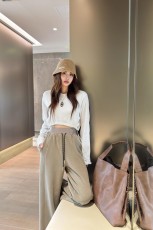 ミュウミュウ服 Miu Miu 2024新作 ワイドレッグパンツ