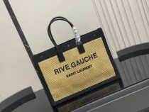 サンローランバッグ Yves Saint Laurent 2025新作 ストローショッピングバッグ
