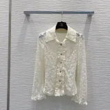 シャネル服 CHANEL 2025新作 水溶性レースシャツ