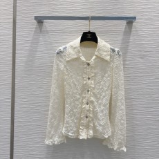 シャネル服 CHANEL 2025新作 水溶性レースシャツ
