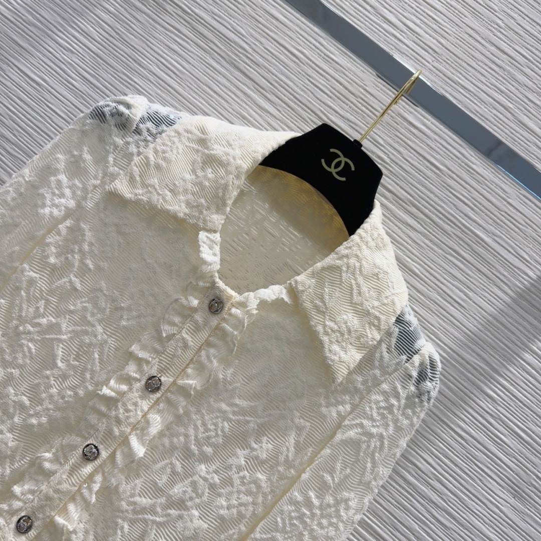 シャネル服 CHANEL 2025新作 水溶性レースシャツ