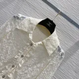 シャネル服 CHANEL 2025新作 水溶性レースシャツ