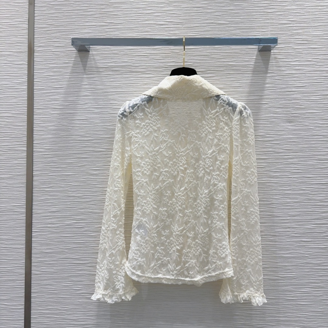 シャネル服 CHANEL 2025新作 水溶性レースシャツ