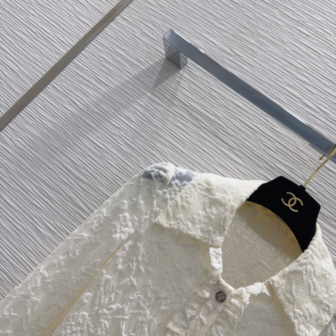 シャネル服 CHANEL 2025新作 水溶性レースシャツ