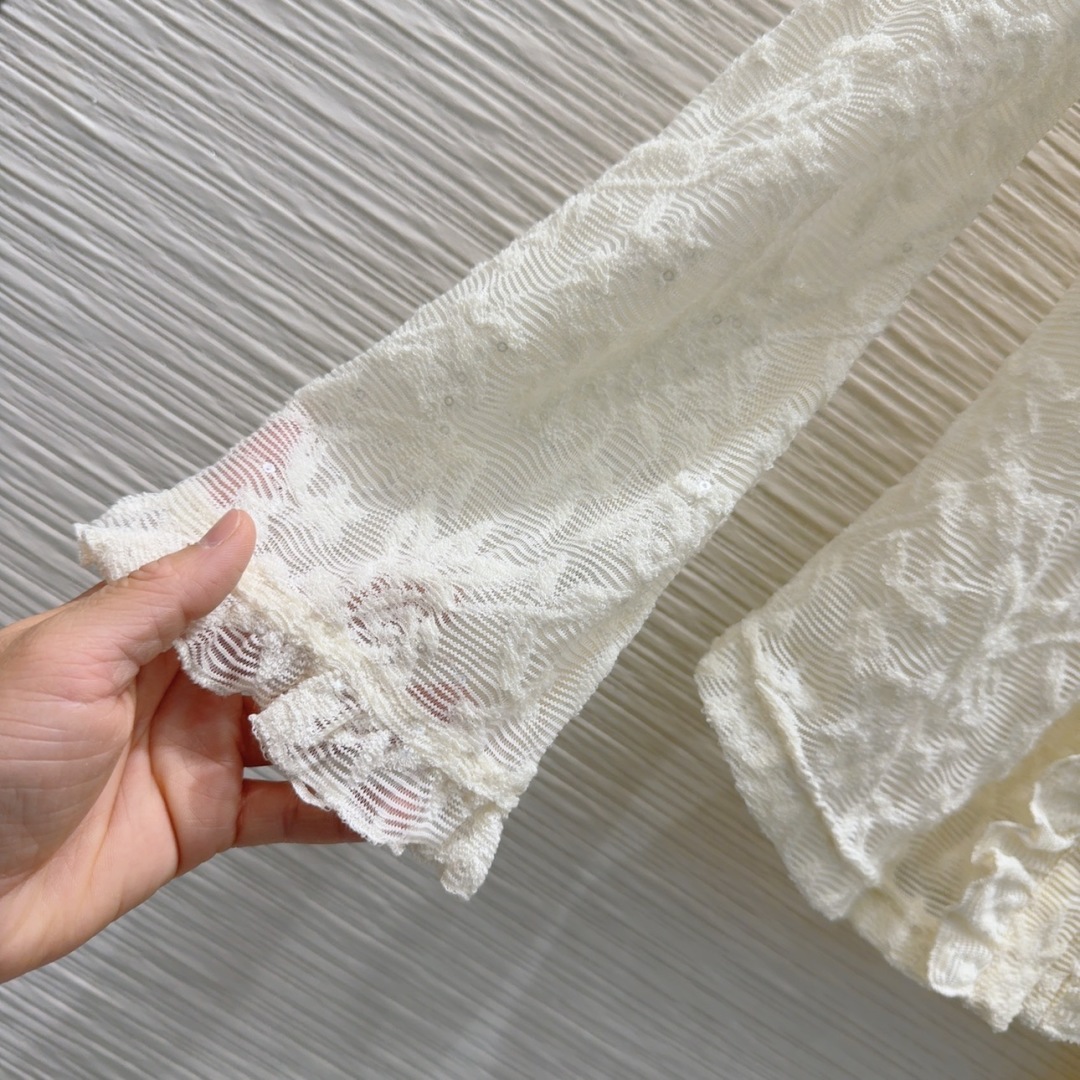 シャネル服 CHANEL 2025新作 水溶性レースシャツ