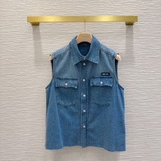 ミュウミュウ服 Miu Miu 2025新作 デニムベスト