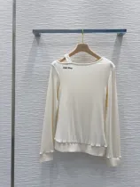 ミュウミュウ服 Miu Miu 2025新作 オフショルダーボトムシャツ