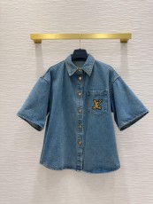 ルイヴィトン服 LOUIS VUITTON 2025新作 デニム半袖シャツ