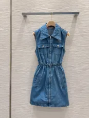 ミュウミュウ服 Miu Miu 2025新作 デニムサスペンダードレス