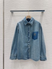 ミュウミュウ服 Miu Miu 2025新作 デニムシャツ
