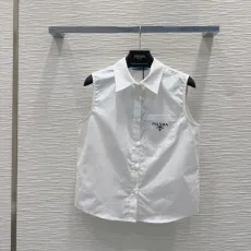 プラダ服 PRADA 2025新作 ラペルノースリーブベストシャツ