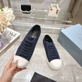 プラダ靴 PRADA 2025新作 ラウンドトゥのキャンバスシューズ