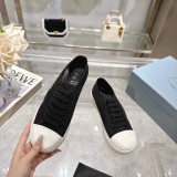 プラダ靴 PRADA 2025新作 ラウンドトゥのキャンバスシューズ