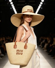 ミュウミュウ帽子 Miu Miu 2026新作 麦わら帽子