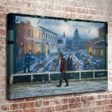 Jared as Young christmas cottage  HD Canvas Print Home Decor Paintings Wall Art Pictures