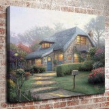 Lilac Cottage  HD Canvas Print Home Decor Paintings Wall Art Pictures