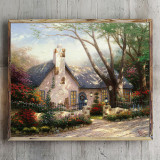 Morning Glory Cottage  HD Canvas Print Home Decor Paintings Wall Art Pictures