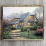 Lilac Cottage  HD Canvas Print Home Decor Paintings Wall Art Pictures