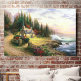 Pine Cove Cottage HD Canvas Print Home Decor Paintings Wall Art Pictures