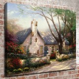 Morning Glory Cottage  HD Canvas Print Home Decor Paintings Wall Art Pictures