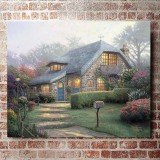 Lilac Cottage  HD Canvas Print Home Decor Paintings Wall Art Pictures