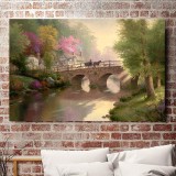 Hometown Bridge HD Canvas Print Home Decor Paintings Wall Art Pictures