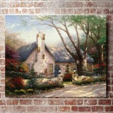 Morning Glory Cottage  HD Canvas Print Home Decor Paintings Wall Art Pictures