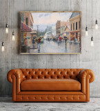 Main Street Trolley HD Canvas Print Home Decor Paintings Wall Art Pictures