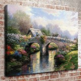 Blossom Bridge HD Canvas Print Home Decor Paintings Wall Art Pictures