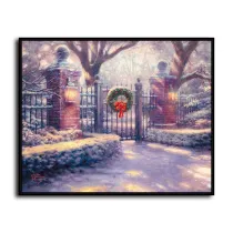 Christmas Gate  HD Canvas Print Home Decor Paintings Wall Art Pictures