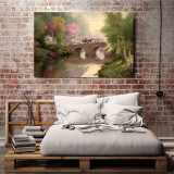 Hometown Bridge HD Canvas Print Home Decor Paintings Wall Art Pictures