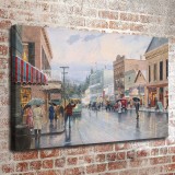 Main Street Trolley HD Canvas Print Home Decor Paintings Wall Art Pictures