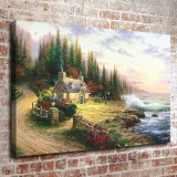 Pine Cove Cottage HD Canvas Print Home Decor Paintings Wall Art Pictures