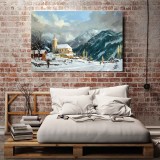 Winter Chapel HD Canvas Print Home Decor Paintings Wall Art Pictures