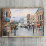 Main Street Trolley HD Canvas Print Home Decor Paintings Wall Art Pictures