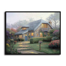 Lilac Cottage  HD Canvas Print Home Decor Paintings Wall Art Pictures