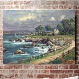 Seaside Village HD Canvas Print Home Decor Paintings Wall Art Pictures